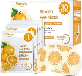 30Packs Steam Eye Mask, Heated Eye Mask Warm Compress for Eyes, Self Heating Disposable Steam Mask for Home Sleep, Spa, Travel Essentials & Relaxation Gifts, Stocking Stuffers (Sweet Orange)