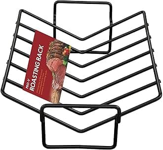 Roasting Pro V-Shaped Baking Rack, Nonstick-Coated Steel, For Even Cooking And Juicy Results, 15.75 x 10.25 x 4-Inches