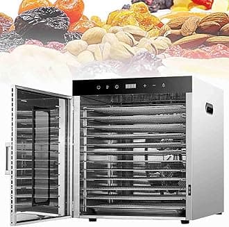 1000W Commercial Freeze Dryer, 10 Layers Food Dehydrator, Timing: 0-24 H, Temperature: 86℉~194℉ + Control Panel, 360° Fan, for Fruits, Vegetables, Meat, Seafood