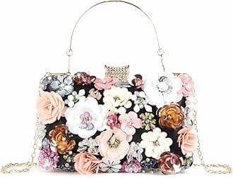 Women Clutches Flower Evening Handbag Chain Strap Shoulder Bag