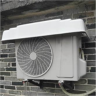 Air Conditioner Top Cover, Outside Window Ac Unit Canopy Anti Rain Snow Dust, Pvc Plastic Hard Shell With 2 Steel Rope And Tape(95x45x15cm)