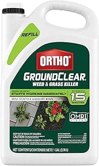 Ortho GroundClear Weed & Grass Killer Refill - Grass Killer & Weed Control, Kills Broadleaf Weeds, Use in Landscape Beds, Around Vegetable Gardens, on Patios & More, See Results in 15 Minutes, 1 gal.