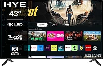 HYE 43 Inch TV Frameless Slim 4K UHD LED Tizen Smart Display With Wi-Fi, Blue...