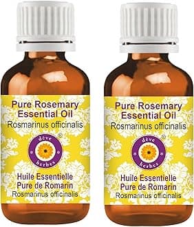Rosemary Essential Oil (Rosmarinus officinalis) for Healthy Hair Pure | Non-Sticky | Non-greasy | Lightweight | Men & Women | All Skin Types | Steam Distilled 15ml X 2