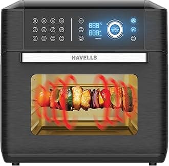 - Havells Avanza Multi Function Air Fryer Oven 15L|1700W|Digital Touch Control|14 Pre-Sets|Aerocrisp Technology|Includes Skewer Set,Rotisserie Fork,Mesh,Baking Tray|2Yr Door Step Warranty by Havells