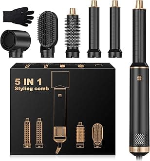 – Airbrush 5 in 1 Hair Stylers, Magic Styler Air Styler Set with Curl Straighten, Volumise, Smooth and Hairdryer Brushes for Styling, Blow Dryer Brush, Air Styler for All Hair Type/Length