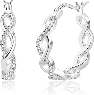 ASH'S CHOICE Hoop Earrings for Women, 925 Sterling Silver Hoop Earring mit AA...