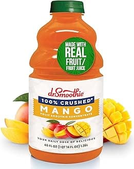 100% Crushed Mango – No Added Sugar, Made with Real Fruits/Fruit Juice – Vegan, No Artificial Colors or Flavors – Sweet Mango with a Hint of Pineapple & Banana – 46 oz Bottle