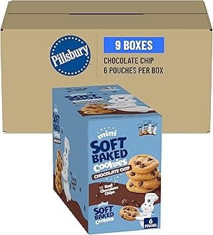 Pillsbury Mini Soft Baked Chocolate Chip Cookies, 3 Oz, 6 Count (Pack of 9)