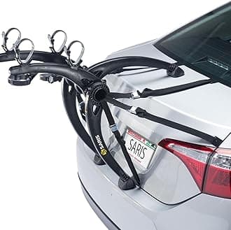 Saris Bones Car Trunk Bicycle Rack Carrier, Mounts 2 Bikes, Black - Durable, Rust-Free, Anti-Sway Straps, Fits Most Vehicles, Made in USA, Arc-Based Design, 100% Recyclable Materials