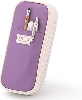 EASTHILL Big Capacity Pencil Case Large Pencil Pouch Stationery Pen Bag for Teen Girls-Purple