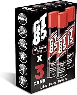 GT85 Triple Pack: Lubricates, Cleans & Protects Metal/Composite, Rust Defense, Stuck Parts Ease, Shine Restore, Squeak Eliminate, Moisture Disperse