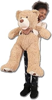 bananairGiant Teddy Bear XXL Ultra Soft Fluffy Teddy Bear Assured Hug Birthday Party Bedroom Celebration Decoration (Beige, 100cm)