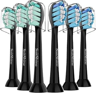 Replacement Toothbrush Heads for Philips Sonicare Replacement Heads, Compatible with Phillips Sonicare Snap-on Electric Tooth Brushes, Aseptic Packing, 6 Pack