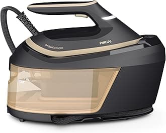 Philips Steam Generator Iron PerfectCare 6000 Series - 2400W, 130g/min Continuous Steam, 1.8L, OptimalTEMP Technology, Black/Gold - PSG6064/86