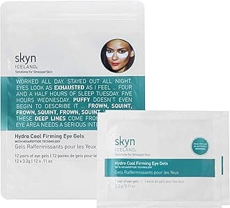 skyn ICELAND Hydro Cool Firming Eye Gels: Under-Eye Gel Patches to Firm, Tone and De-Puff Under-Eye Skin, 12 Pairs