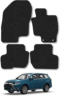 Car Mats Compatible With Mitsubishi Outlander PHEV (2014-2021) Black Carpet Tailored Fit Car Floor Mats Set Accessory Custom Fit Water-Resistant Anti Slip Backing All Weather Full Coverage With Clips