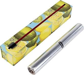ChicWrap Lemon Foil Dispenser with 12" x 30' Roll of Professional Aluminum Foil - Reusable Dispenser with Slide Cutter