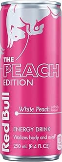 Peach Edition Energy Drink, White Peach, 8.4 fl.oz. can, with 80mg Caffeine, Taurine & B Vitamins
