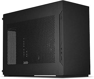 A4-H2O Mini-ITX PC Case, Triple-Slot Mount GPU, Aluminum Exterior & SPCC Steel Interior, 240mm AIO, SFX Sandwich Layout, PCIe 4.0, Supports SFX/SFX-L PSU (A4-H2O A4 Black)