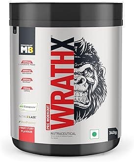 MuscleBlaze Pre Workout Wrathx Powder, Fruit Fury (20 Servings, 340g) | With Creapure, NitroBlaze & BioPerine