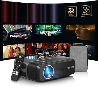 4K Home Theater Projector HDMI 2.1, ARC, Google TV OS, Portable Smart Bedroom Movie Gaming Projector 4K HDR, with WiFi 6, Bluetooth, Dolby Audio, Voice Control, Apps, Auto Focus, ZOOM, 1400ANSI