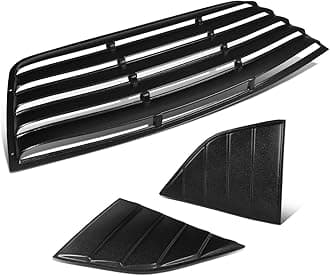 Auto Dynasty 3Pcs Tape-On Rear + Quarter Side Window Louver Sun Shade Compatible with Dodge Challenger 08-19