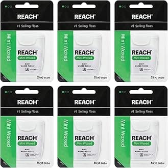 REACH Reach Dental Floss, 55 yards, 50.2 m x 6, Wax Mint Flavor