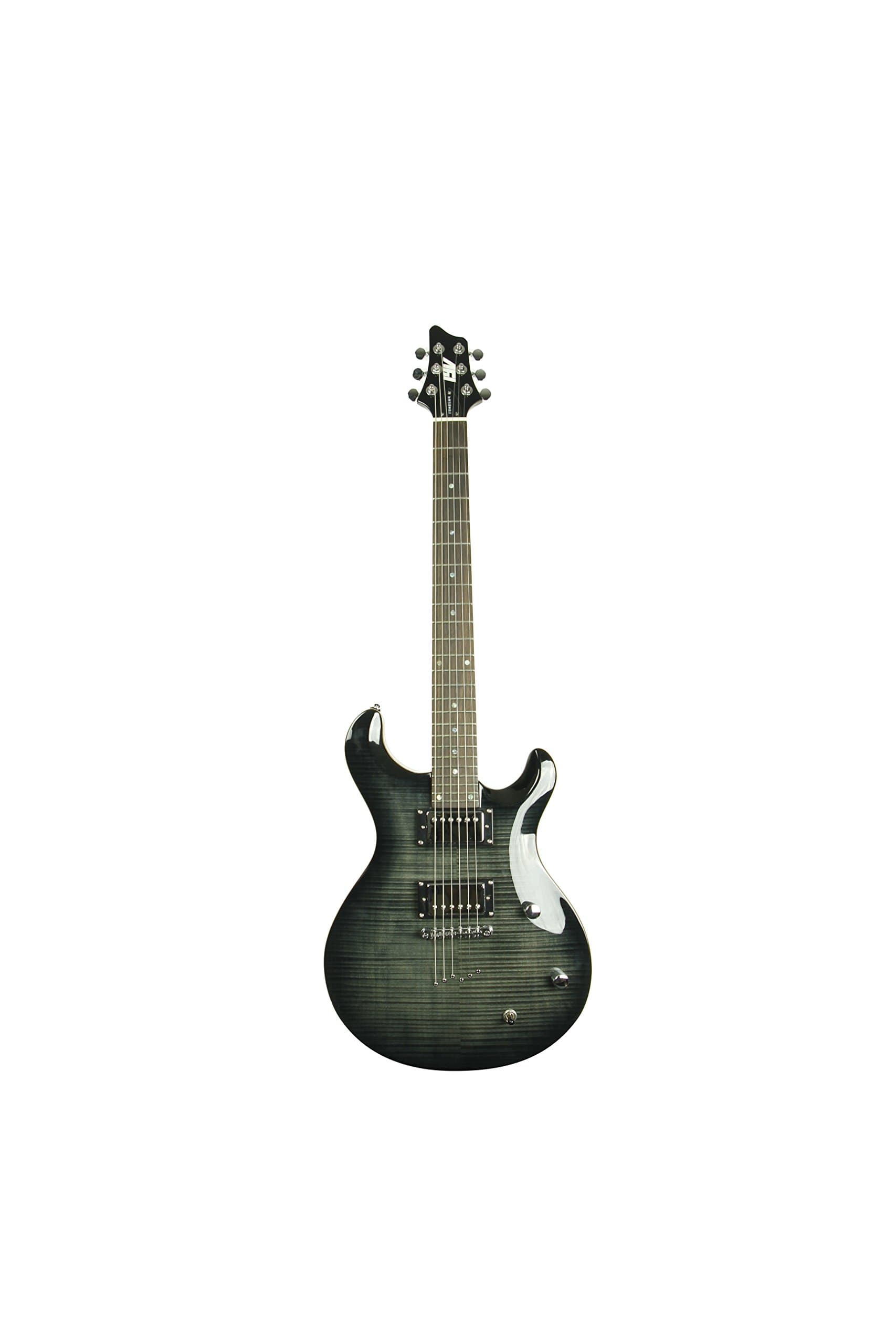 6 String IP-350 TBK PRS Solid-Body Electric Guitar, Trans Black