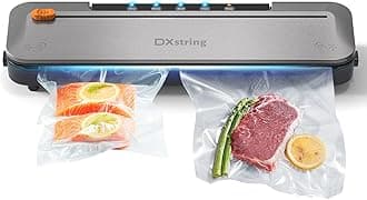 Vacuum Sealer Machine,75 Kpa Precision Suction Power 5-in-1 Food Sealer, Dry & Moist Food Modes, Compact Design with 15 Vacuum Bags & Built-in Cutter