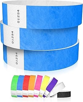 Wristco 600 Neon Blue Tyvek Wristbands for Events - Tamper-Proof Design & Fluorescent Color Prevent Reuse Premium-Grade Bracelets for Hospital & Medical ID, Party & VIP Identification