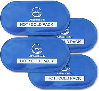 4X Ice Pack for Injuries | Cold Compress, Gel Reusable Ice Packs for Injuries, 27cm x 13cm | 4 Pack Blue