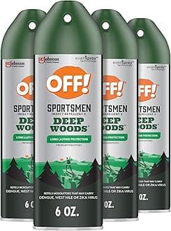 OFF! Deep Woods Sportsmen Insect Repellent Aerosol, Bug Spray Containing 30% Deet, Protects Against Mosquitoes, 6 Oz, 4 Count