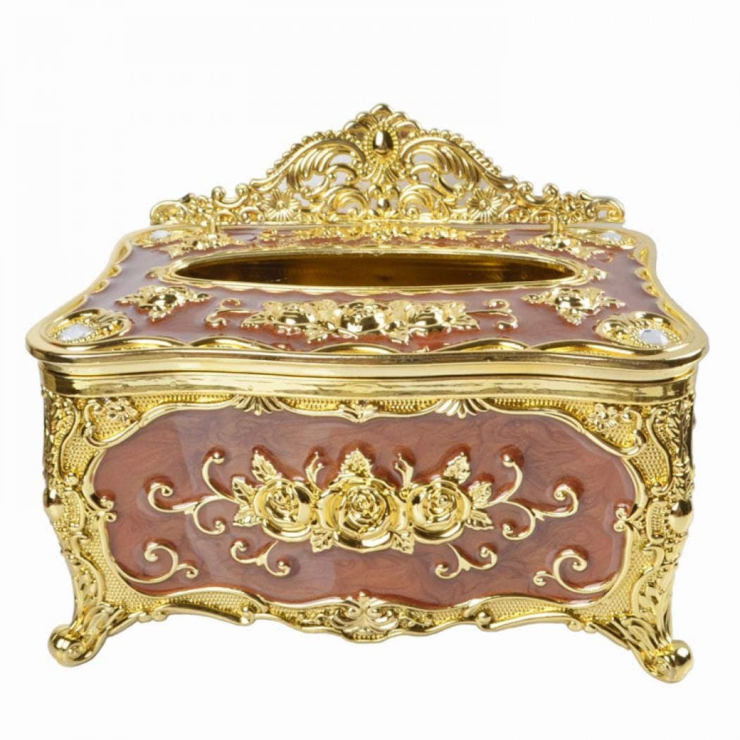 Retro Household Tissue Box Rectangular Multifunction Tissue Box Cover for Bathroom Vanity Countertops Bedroom Dressers and Tables (F)