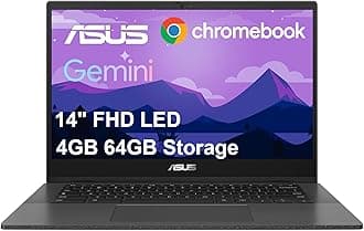ASUS Chromebook CM14 Laptop (14" FHD LED Anti-glare, MediaTek Kompanio 520, 4GB RAM, 64GB eMMC), Ruggedized, Home & Student, Light Weight, 15-Hr Long Battery Life, Webcam, Wi-Fi 6, Type-C, Chrome OS