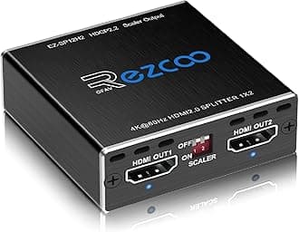 HDMI splitter, 1x2 HDMI splitter, support 4K * 2K @ 30Hz resolution, support 3D, plug and play