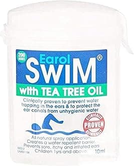 Swim Olive Oil and Tea Tree Ear Spray, an Invisible Ear Plug, Protects Against Water Trapping to Prevent Infections, 1 Pack of 10ML Metered Dose Spray