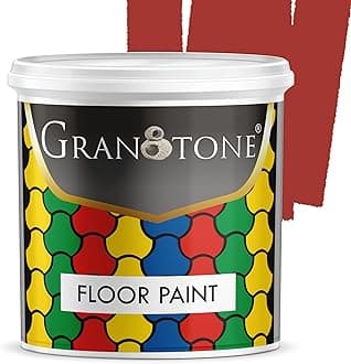 GRANOTONE Floor Paint 1 Litre Terracotta Colour Polyurethane and Acrylic Polymer Based Concrete Sealer Anti Slip Thick and Durable for Cement Floor and Tiles Made in India