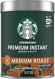 Starbucks Premium Instant Coffee, Medium Roast Coffee, Arabica Beans, 3.17 oz