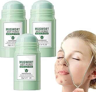 Mugwort Mask Korean, Mugwort Clay Mask Stick, Mugwort Anti Pores & Acne Clay Mask, Mugwort Mud Mask for Face Blackhead Remover, Mugwort Purifying Clay Face Mask, Deep Pore Cleansing, Moisturizing (3)