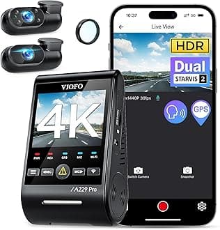 A229 Pro 3 Channel 4K HDR Dash Cam, Dual STARVIS 2 Sensors IMX678 & IMX675, 4K+2K+1080P Front Inside and Rear Triple Car Camera, 5GHz WiFi GPS, Voice Control, 24H Parking Mode (A229 PRO 3CH)