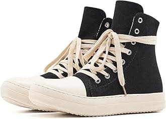 Fashion High Top Sneakers for Women Lace Up Canvas Shoes with Zipper Comfort Platform Walking Shoes