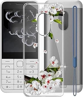 for Nokia 230 2024 Case, WXPPJ Full Body Protection Shockproof Cover Case, Transparent Soft Silicone TPU Back Cover Bumper Phone Case for Nokia 230 2024 (2.80") - Pear Blossom