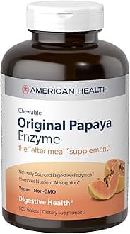 American Health Original Papaya Enzyme Chewable Tablets, 600 Count