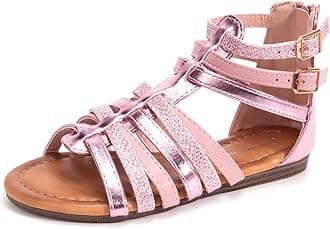 FUNKYMONKEY Girls Gladiator Strap Sandals Flat Fisherman Thong Cross Strappy Sandals