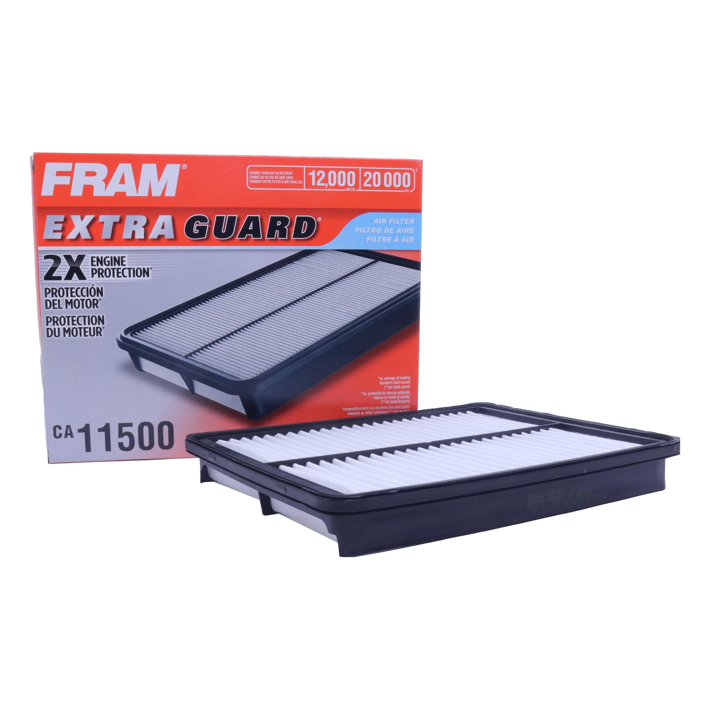 FRAM Extra Guard CA11500 Replacement Engine Air Filter for Select Hyundai Santa Fe and Kia Sorento Models, Provides Up to 12 Months or 12,000 Miles Filter Protection