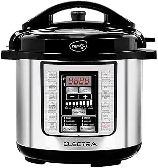 Pigeon By Stovekraft Electra Smart 3 Litre Electric Pressure Cooker with Digital Display | 18 Indian Preset Menu | Automatic Rice Cooker | Delay Timer & More (Stainless Steel)