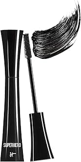 Superhero Mascara – Volumizing & Lengthening Black Mascara, Buildable Lash Volume, Collagen, Biotin, Peptides, Lifting & Curling Formula, Super Black Pigment, Suitable for Sensitive Eyes