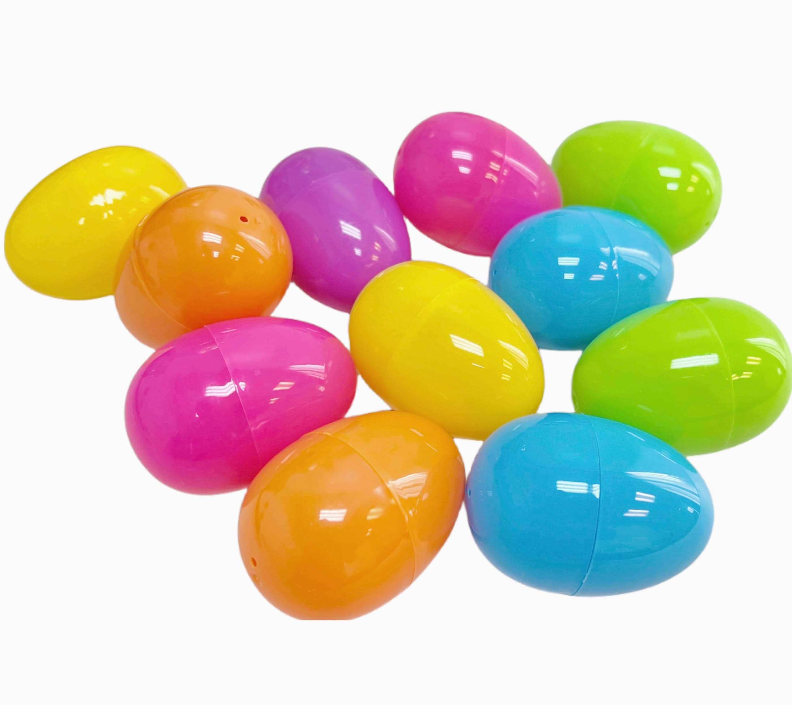 GIFTEXPRESS Plastic Bright Easter Egg Assortment 50 Pcs Perfect for Easter Egg Hunt/Surprise Egg/Easter Hunt