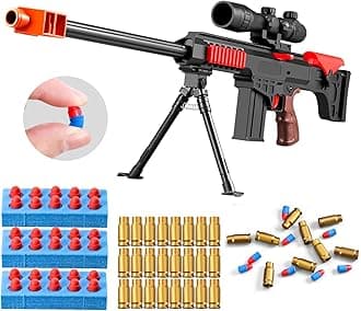 Shell ejecting Kids with Foam Fake Shotgun Soft Bullet Toy Gun and for Realistic Dart Blaster Shooting Games Boys Birthday for Age8 9 10 12+ Year Old Kid Gift with Scope Sniper Rifle (Black)